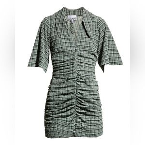 Ganni Street Seersucker Stretch Mini Dress
Green Plaid Checker 4 US / 36 EU NWT